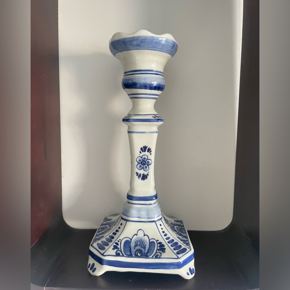 Delft Blue Hand-Made in Holland Candelstick Holders - Picture 3 of 14